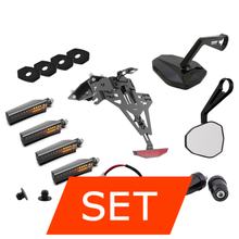 Complete Conversie-Set Highsider Kentekenplaathouder Akron-RS PRO + Victory Stuuruiteindspiegels + STS 1 LED-knipperlichten + Accessoires voor Kawasaki Z 900 Bouwjaar 2017-2026