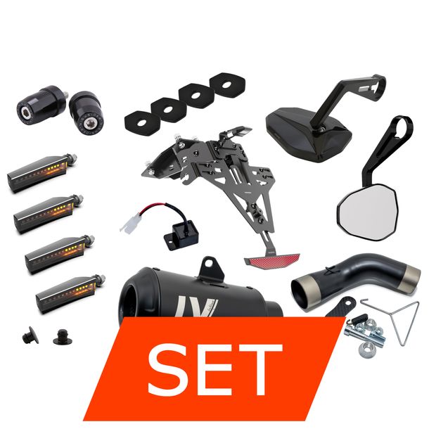 Ensemble performant de support de plaque d'immatriculation Highsider, de clignotants, de rétroviseur de guidon et de silencieux arrière LeoVince pour Kawasaki Z900/Z H2