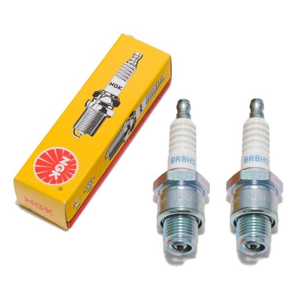 Zündkerzen Set NGK 2x BR8HS Zündkerze entstört, 12,7mm Kurzgewinde Ø 14,0mm, 4322 / 4915 / 4967 / 6715