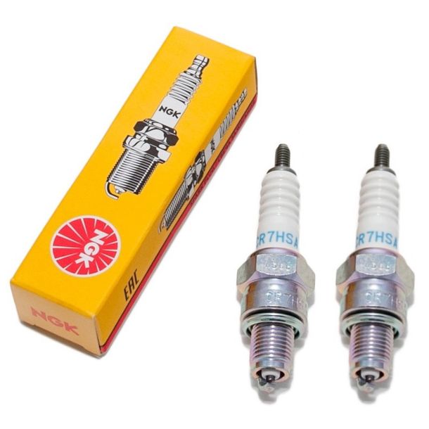 Zündkerzen Set NGK 2x CR7HSA Zündkerze entstört, 12,7mm Kurzgewinde Ø 10,0mm, 4549 / 6016
