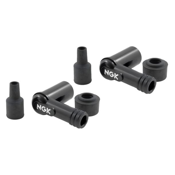 Zündkerzenstecker Set NGK 2x LB01F 14mm M4 90° schwarz, 8330