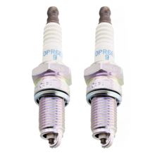 Jogo de Velas de Ignição NGK 2x DPR6EB-9 Vela de Ignição com Supressor de Ruído, Rosca Longa 19,0mm Ø 12,0mm, Porca de Conexão SAE Fixa, 3108