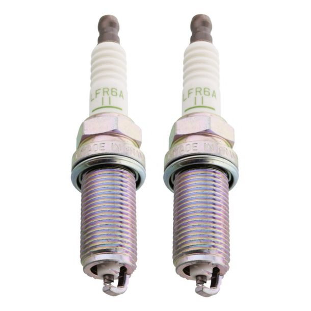 Spark plug set NGK 2x LFR6A-11 resistor, 26,5mm long thread reach plug Ø 14,0mm, 3672