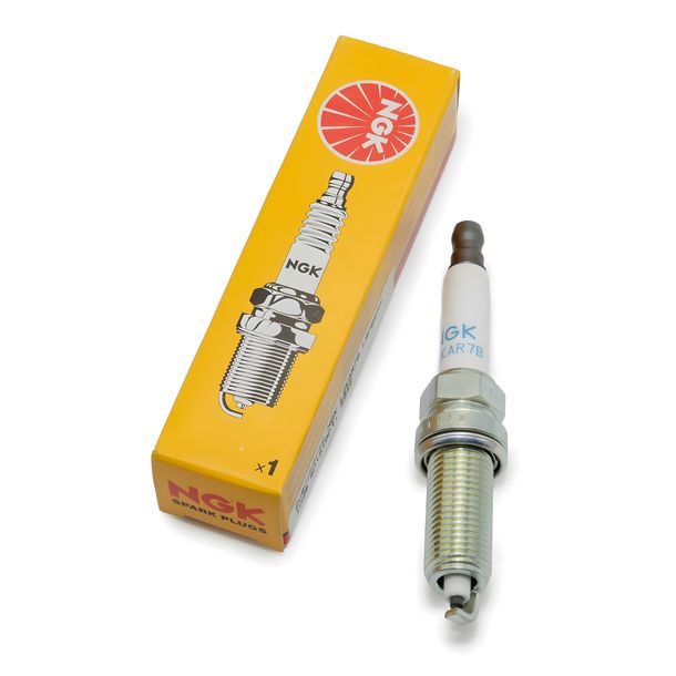 Spark plug set NGK 2x LZKAR7B resistor, 26,5mm long thread reach plug Ø 12,0mm, integral terminal, 5942