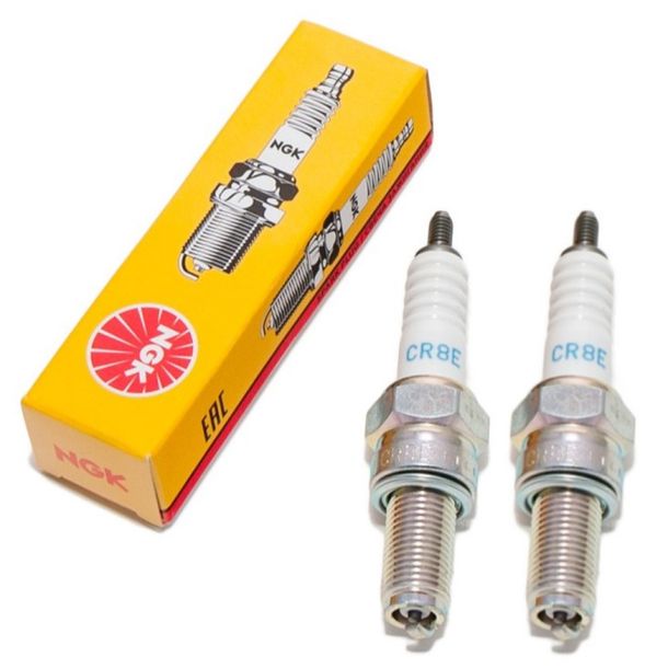 Zündkerzen Set NGK 2x CR8E Zündkerze entstört, 19,0mm Langgewinde Ø 10,0mm, 1275 / 4854 / 5671