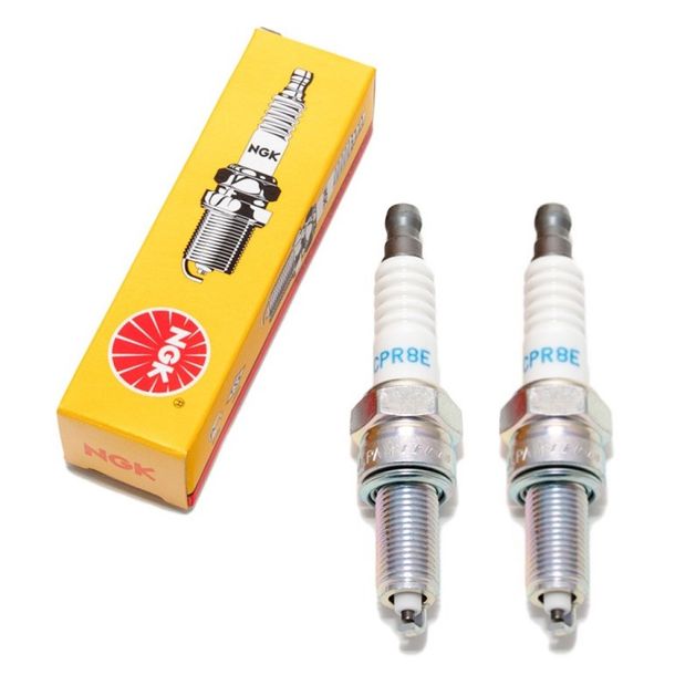 Bujías Juego NGK 2x CPR8E bujía resistencia, 19,0mm rosca larga Ø 10,0mm, 7411