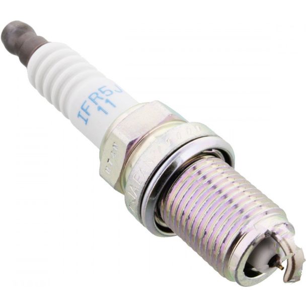Spark plug set NGK 2x IFR5J11 iridium resistor, 19,0mm long thread Ø 14,0mm 2-ground-electrode, 7418