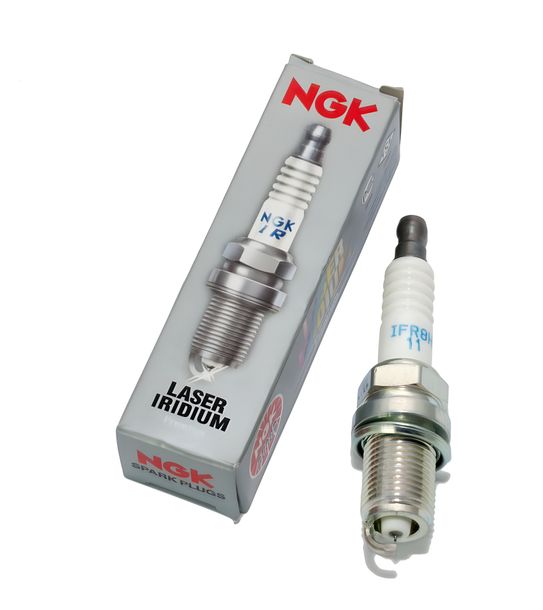 Spark plug set NGK 2x IFR8H11 iridium resistor, 19,0mm long thread Ø 14,0mm, 5068