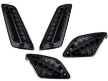 Blinker-Set Moto Nostra vorne + hinten 2K22 dynamisches LED Lauflicht, Tagfahrlicht vorne + Positionslicht hinten, E-Prüfzeichen, Smoked für Vespa GT, GTL, GTV, GTS 125-300