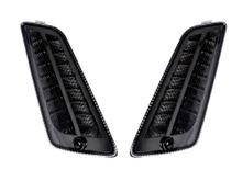Conjunto de piscas Moto Nostra dianteiros 2K22 luz de condução LED dinâmica, luz de condução diurna, marca E, fumados para Vespa GT, GTL, GTV, GTS 125-300, HPE, Supertech (2019-2022)
