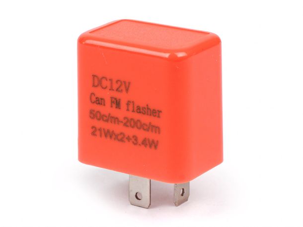 Flasher relay for Moto Nostra, adjustable 2-pin LED, 12V DC, 2x21W + 3.4W