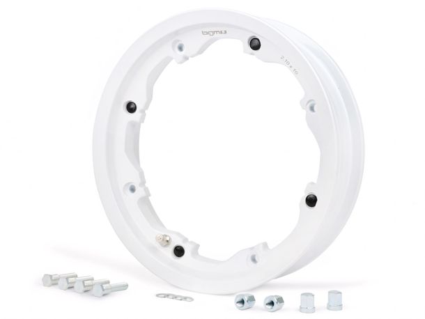 Llanta sin cámara blanca BGM de aluminio de 2,10 a 10 pulgadas para Lambretta LI series 1-3, LI S, SX, series TV 2-3