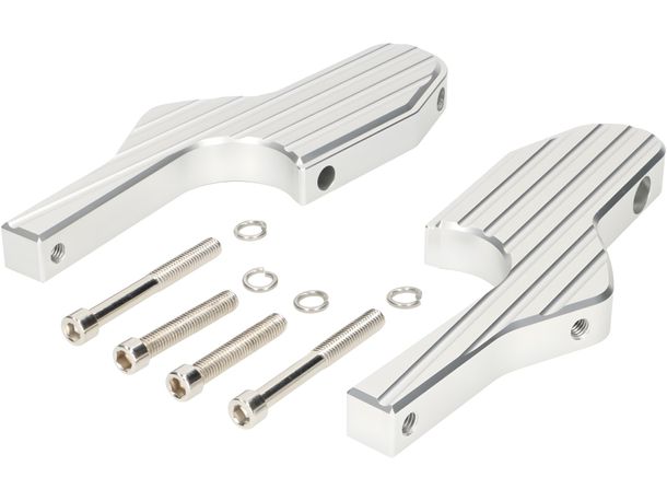 Sozius Moto Nostra CNC silver footrest adapter for Vespa GT, GTL, GTS, GTV 125-300 up to 2022