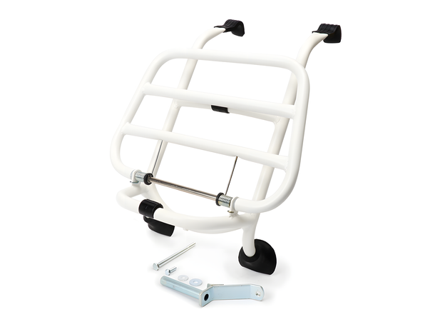 Portapacchi anteriore pieghevole Moto Nostra bianco per Vespa GTS/GTS Super 125/300/GTV300 (2019-2022) HPE/Supertech/Super Sport/Sei Giorni