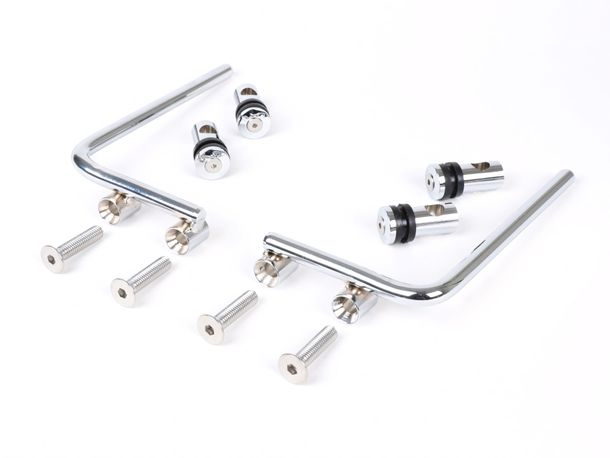 Soporte de parabrisas Moto Nostra cromado 340 x 105 mm para Vespa PX80, PX125, PX150, PX200, T5 Classic, LML 125, 150 Star, Stella
