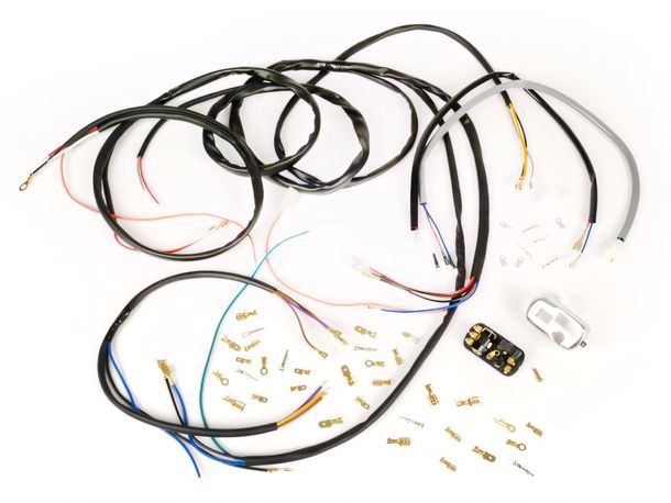 BGM conversion harness set for Vespa AC conversion to Vespatronic Vespa Smallframe V50, 50N, PV125, ET3, Vespa Largeframe Sprint, Rally, TS, GT, GTR, GL, Super, GS160, SS180, VNA, VBA, VB