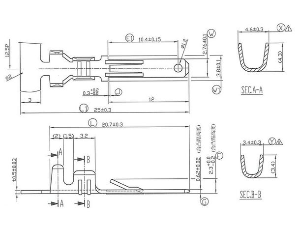 Bouchon plat BGM 2,8 mm Ø 0,5-1,0 mm² DIN 46244