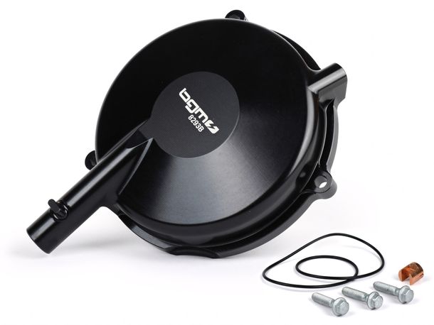 BGM Superstrong CNC-koppelingsdeksel, zwart voor Vespa VBA1T, VBB1T, VNA2T, VNB1T-VNB3T, VGLA1T, VGLB1T