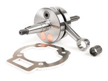 Cigüeñal Evolution 2 de carrera larga BGM, carrera de 55 mm, biela de 110 mm, pómulos de 90 mm de diámetro, incluye espaciador para Piaggio Maxi 2T, Aprilia SR125, Gilera Runner 125FX, 180FXR, Italjet Dragster 125, 180, Piaggio SKR125, TPH1