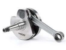 Virabrequim BGM Touring com curso de 60mm, biela de 125mm, pino do pistão Ø 16mm para Vespa PX80-150 para adaptação de um cilindro PX200 utilizando placa adaptadora.
