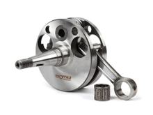 Eixo virabrequim BGM Admissão Direta 57mm de curso, Biela 105mm, Pino do pistão Ø 15mm Rolamento de agulhas para Motovespa 125, Motovespa 150S, Tipo de embreagem Vespa PX (Ø 15mm) também para Vespa VNA1T-VNA2T
