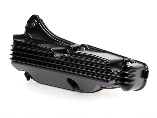 Moto Nostra black satin oil pan for Vespa GTS HPE 300/GTS Super 125/GTS Super HPE 300/GTS Super Sport 125/GTV HPE 300/Aprilia SR Max 125/Gilera Nexus 125/Piaggio Beverly 125/300/MP3 125/300/MP3 HPE 300