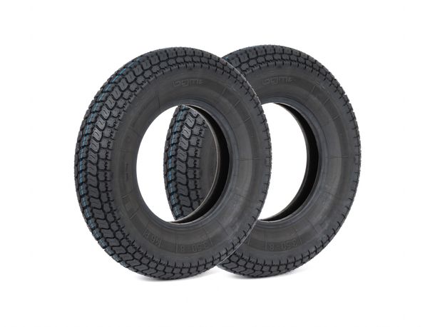 2x Gomme BGM 3.50-8, 46P TT rinforzate per cerchi con camera d'aria