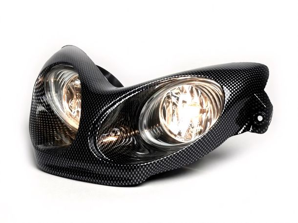 Phares BGM Next Generation, optiques en carbone pour MBK Nitro (YQ50, L, 2 temps), Yamaha Aerox (YQ50, L, 2T)