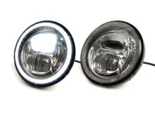 Scheinwerfer Moto Nostra LED HighPower Ø 143mm, 5.3,4 Zoll 12V DC mit Zulassung Reflektor chrom für Vespa PX, Cosa, Sprint, GTR, Rally