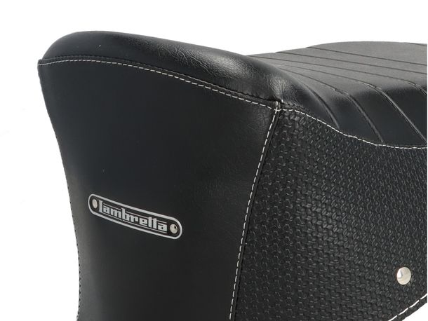 Sitzbank BGM vintage schwarz mit weißen Nähten für Lambretta GP 200 electronic – Bild 4
