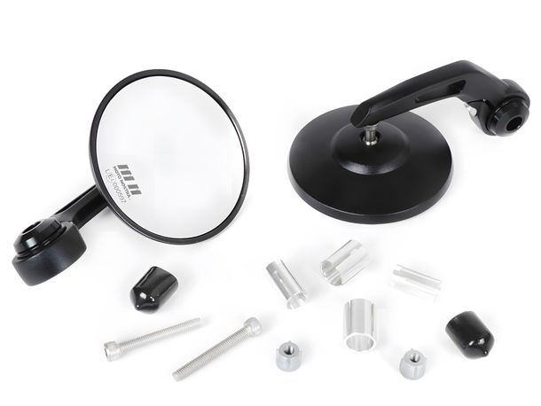 Spiegel Set Moto Nostra 1400 Lenkerenden Aluminium, schwarz matt eloxiert Ø 95mm mit Zulassung