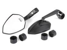 Spiegel Set Moto Nostra 1401 Lenkerenden Aluminium, schwarz matt eloxiert mit Zulassung