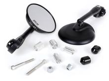Spiegel Set Moto Nostra 1406 Lenkerenden Aluminium CNC rund, schwarz matt