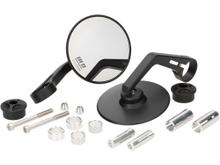 Set de rétroviseurs Moto Nostra 1407 en aluminium CNC Ø 95 mm rond, noir mat