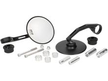 Spiegel Set Moto Nostra 1408 Lenkerenden Aluminium CNC Ø 95mm rund, schwarz matt