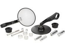 Spiegel Set Moto Nostra 1409 Lenkerenden Aluminium CNC Ø 95mm rund, schwarz matt