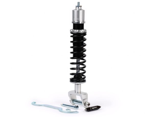 BGM SC R1 Sport 330mm black silver rear shock absorber for Vespa PX T5 Rally Sprint TS GT GTR V50 PV ET3