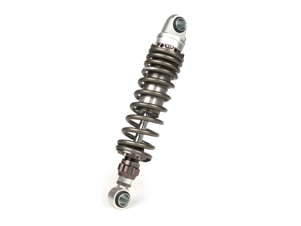 BGM R12 V2 300-310mm silver gun metal rear shock absorber for Lambretta LI LIS SX TV DL GP