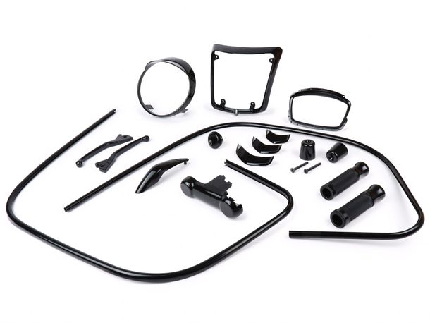 Kit de style Moto Nostra « Black Collection » noir brillant pour Vespa GTS 300 Super HPE Supertech, GTS 125 Super Supertech (ZAPMA3600, ZAPMA3700)