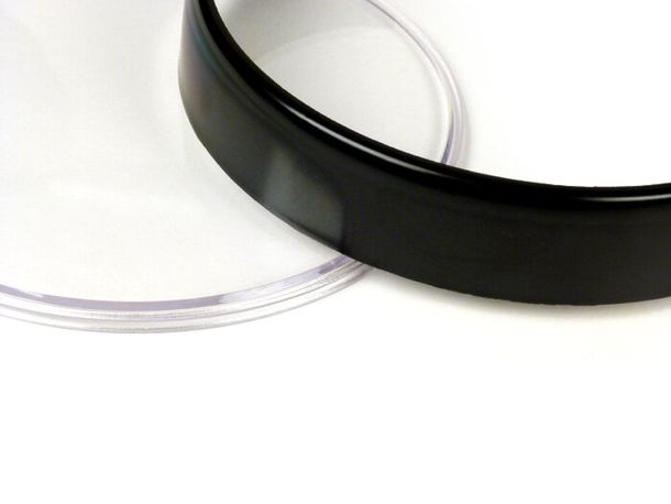 Tachoglas Set BGM Ø 105mm klares Glas, Ring schwarz für Vespa PX Lusso, PK XL1 – Bild 3