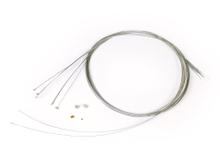 Cable set BGM universal internal for Vespa Lambretta 2x Ø 1.9x2100mm bulb-type nipples, used as clutch cable / front brake cable, 2x Ø 1.6x2100mm nipples Ø 5.5x7mm, used as gear shift cable, 1x Ø 1.2x2500mm nipple Ø 5.5mm
