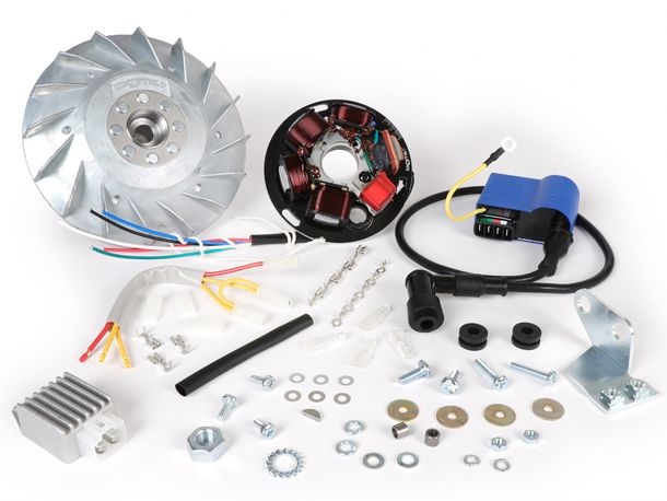 Set de encendido electrónico BGM 12V Touring para Vespa P125 x, P200E (1977-1983, con señal de giro, regulador de voltaje, sin batería)