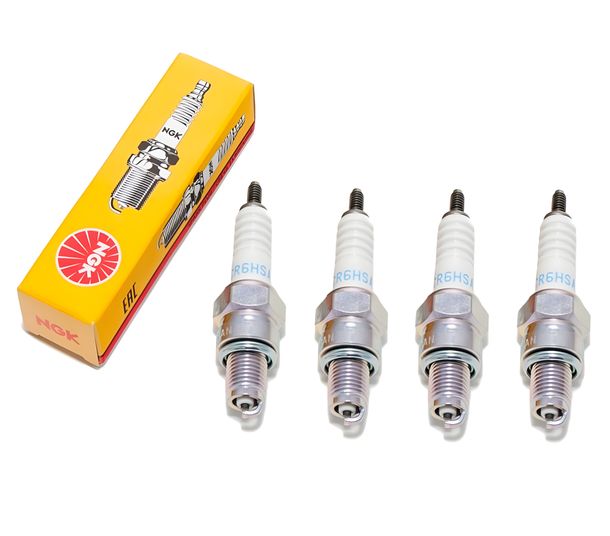 Spark plug set NGK 4x CR6HSA resistor, 12,7mm short thread Ø 10,0mm, 2983