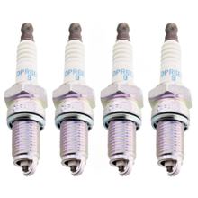 Zündkerzen Set NGK 4x DPR6EB-9 Zündkerze entstört, 19,0mm Langgewinde Ø 12,0mm, feste SAE-Anschlussmutter, 3108
