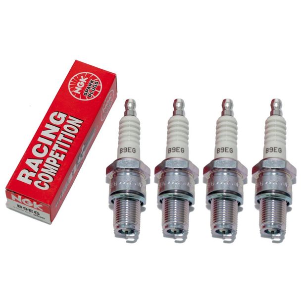 Zündkerzen Set NGK 4x B9EG Racing-Zündkerze / Rennzündkerze, 19,0mm Langgewinde Ø 14,0mm, 3530 / 3998