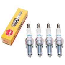 Zündkerzen Set NGK 4x CR7EB Zündkerze entstört, 19,0mm Langgewinde Ø 10,0mm, feste SAE-Anschlussmutter, 4663