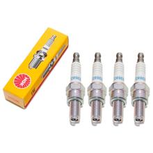 Zündkerzen Set NGK 4x CR8EB Zündkerze entstört, 19,0mm Langgewinde Ø 10,0mm, feste SAE-Anschlussmutter, 7784