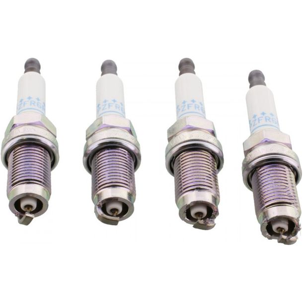 Spark plug set NGK 4x PZFR6R V-Line platinum resistor, 19,0mm long thread Ø 14,0mm, 5758 / 95262