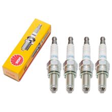 Zündkerzen Set NGK 4x CR8EKB Zündkerze entstört, 19,0mm Langgewinde Ø 10,0mm 2-Massen-Elektrode, feste SAE-Anschlussmutter, 4374