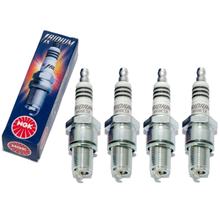 Conjunto de velas de ignição NGK 4x BR8EIX vela de ignição de irídio com supressor de ruído, rosca longa de 19,0mm Ø 14,0mm, 5044